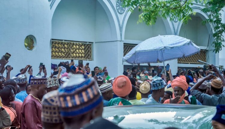 PHOTOS: Dethroned Kano Emir Aminu Bayero Makes First Official Outing Since Emirship Tussle