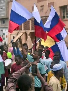 Tension As #Endbadgovernance Protesters Wave Russian Flags Seek President Putin's Intervention As Many Feared Dead In Police Clash