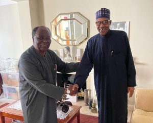 Buhari Visits Gen. Yakubu Gowon In London