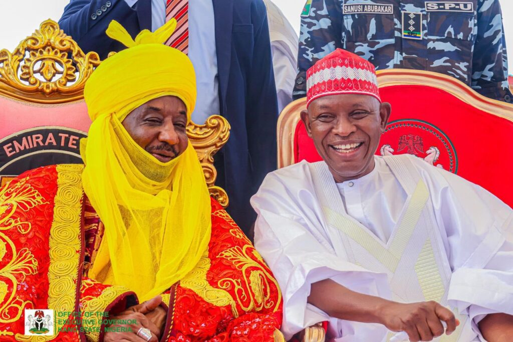 Kano Emirate Tussle: New Twist As Governor Yusuf Presents Staff of Office to Reinstated Emir, Photos Trend