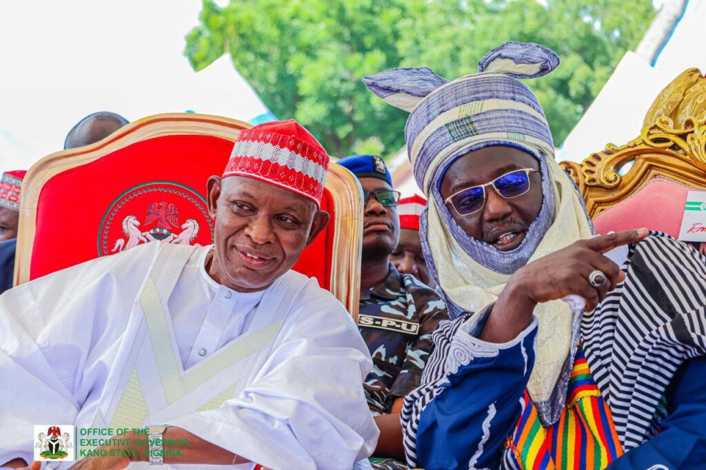 Kano Emirate Tussle: New Twist As Governor Yusuf Presents Staff of Office to Reinstated Emir, Photos Trend