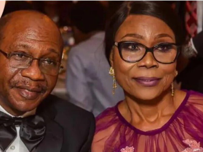 WANTED LIST: Emefiele's Wife Wins Against EFCC As Court Awards N3million Damages In Her Favour