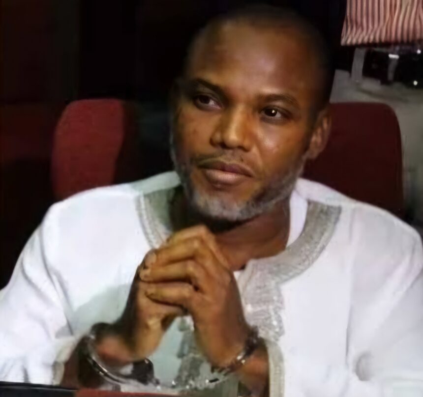 Nnamdi Kanu handcuffed